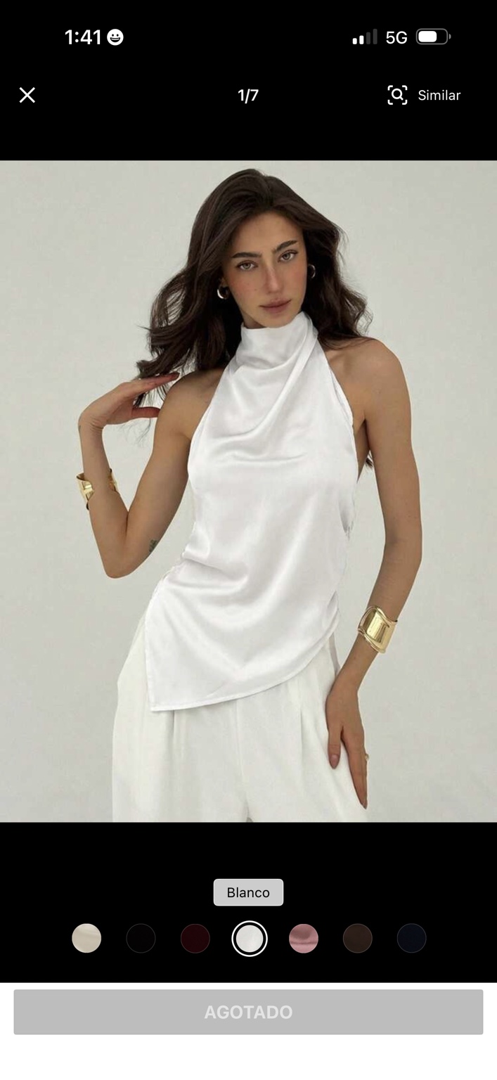 Blusa satinada blanca