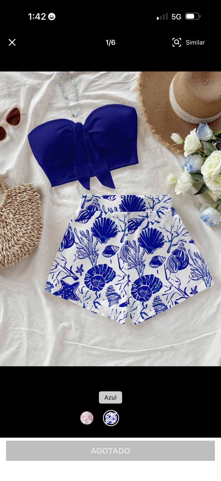 Conjunto playero azul