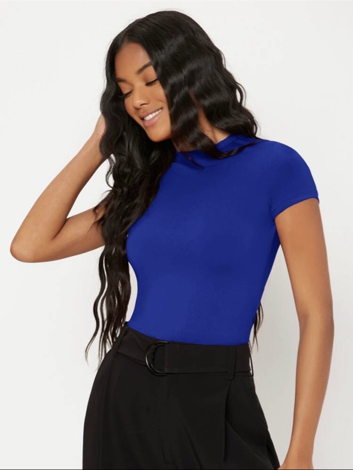 Blusa básica azul real