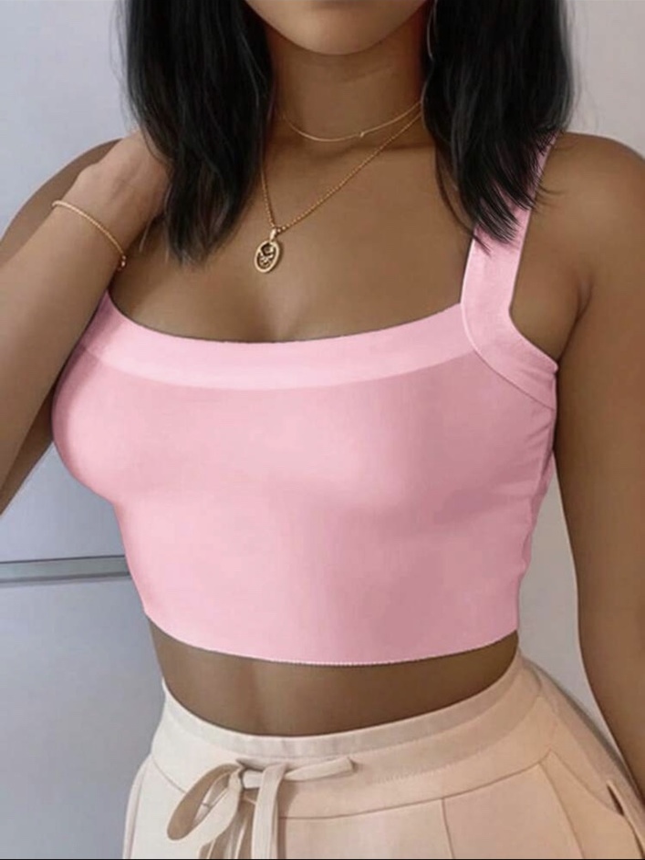 Top rosado de tirantes