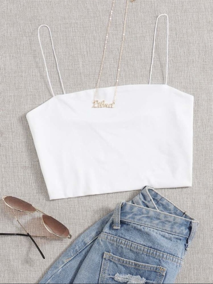 Top blanco de tirantes finos