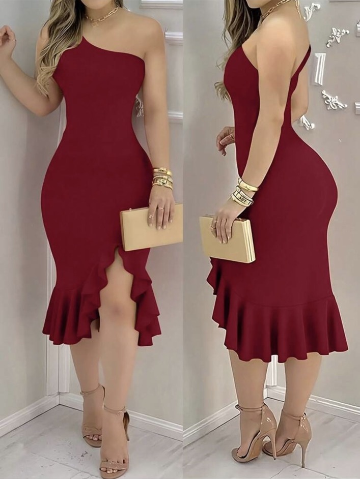 Vestido burdeos disponible en Alta Pinta Boutique